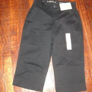 NWT * DOCKERS Sure Fit BLACK Stretch CAPRIS Crop Pants *Dress WORK Casual * 4